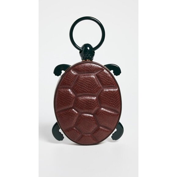 NWT STAUD Tortuga Handheld Bag in Mahogany Clover Turtle Bag Purse $350 - Picture 8 of 13
